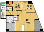 ARCBLISS二日市(2LDK/8階)の間取り写真