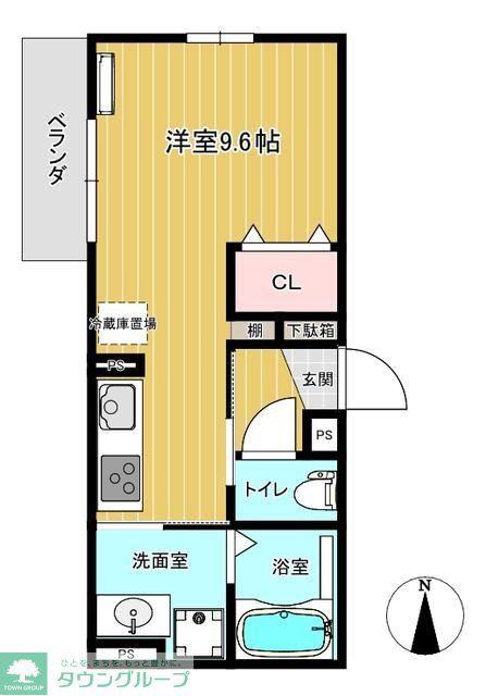 シャルマン草加VI(ワンルーム/2階)の間取り写真
