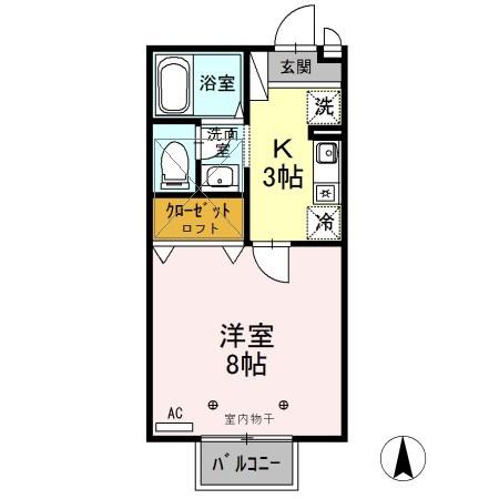 アーバンフラッツ(1K/2階)の間取り写真