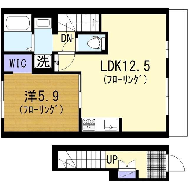 西鶴間3丁目アパート(1LDK/2階)の間取り写真