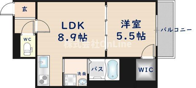 フジパレス若江岩田ノース(1LDK/2階)の間取り写真