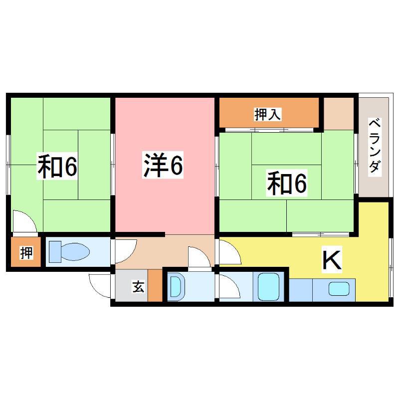 レイユール成和(3K/3階)の間取り写真