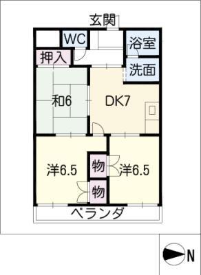 メゾンカワセ2(3DK/2階)の間取り写真