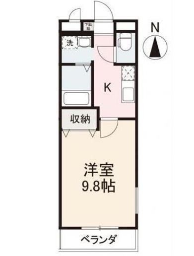 コンフォート昭和町(1K/3階)の間取り写真