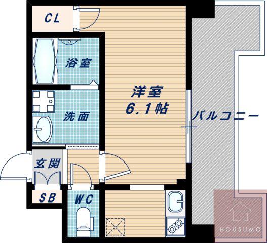 プレサンス東三国エンブレイス(ワンルーム/2階)の間取り写真