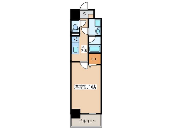 AMOUR HONATSUGI(1K/5階)の間取り写真