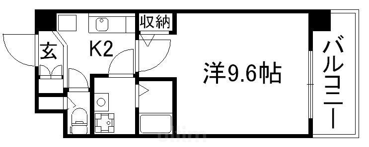 インベスト京都堀川(1K/7階)の間取り写真