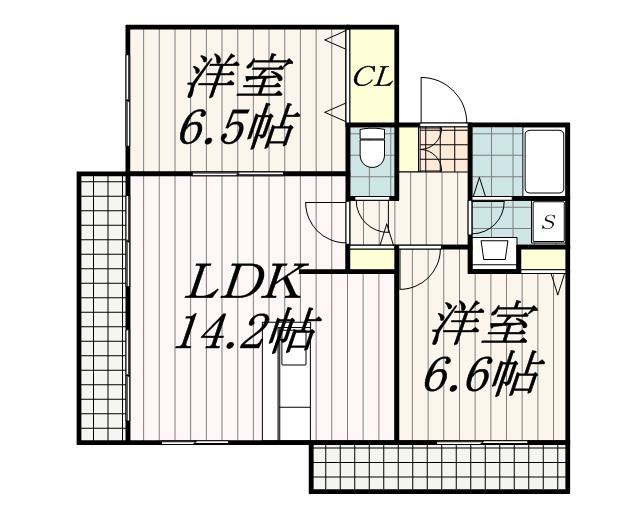 温緑町ガーデン(2LDK/2階)の間取り写真