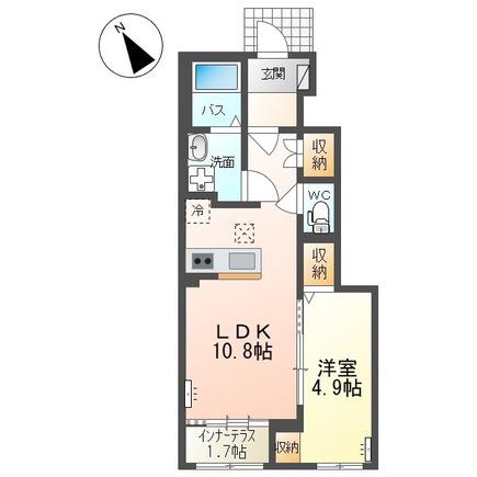 プレシア(1LDK/1階)の間取り写真