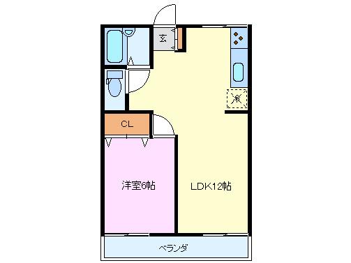 メゾンドスワローズ(1LDK/1階)の間取り写真