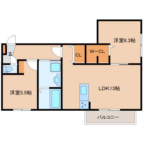 グラン ソフィア(2LDK/1階)の間取り写真