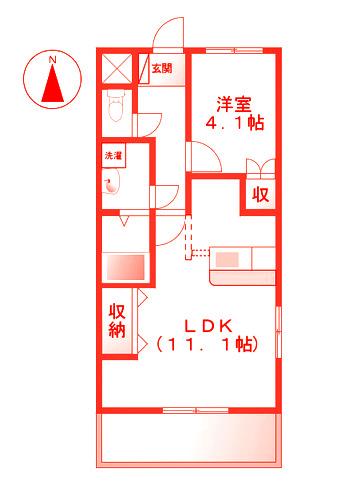クリフ・リーベル壱番館(1LDK/1階)の間取り写真