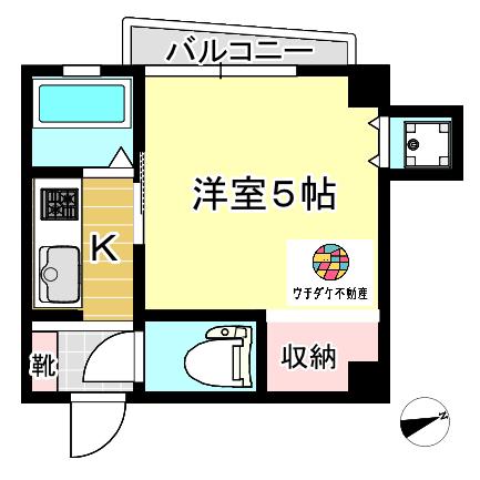 エントピア天保山II(1K/2階)の間取り写真