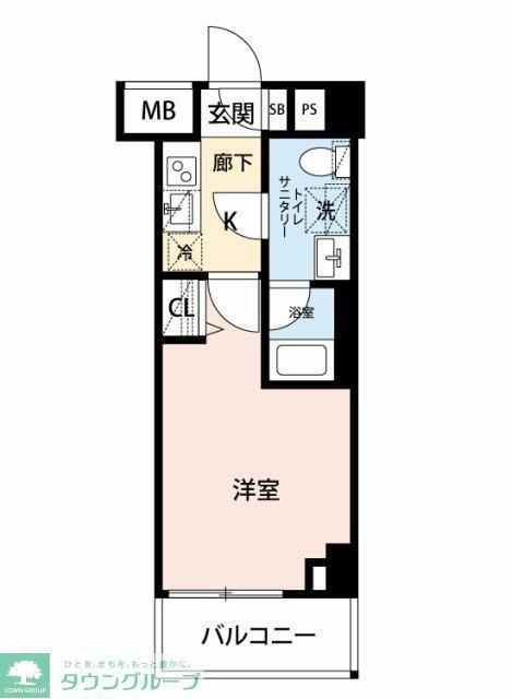 マイナビSTAYヴエール武蔵中原(1K/6階)の間取り写真