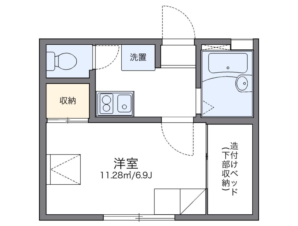 レオパレスアズール新大阪(1K/2階)の間取り写真