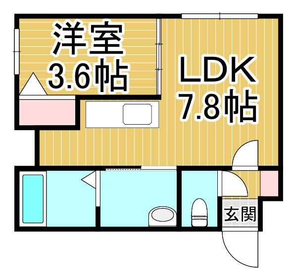 和AIOI(1LDK/3階)の間取り写真