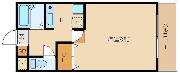 コウジィコート(1K/4階)の間取り写真