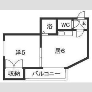 セゾンコート21(1DK/3階)の間取り写真
