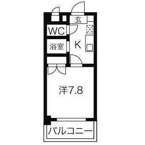 シャンポール大須(1K/7階)の間取り写真