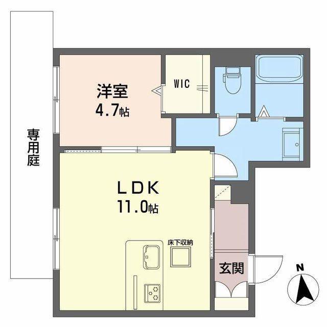 ヴェルメゾン須屋(1LDK/1階)の間取り写真
