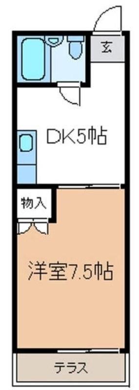 ハイツ光枝(1DK/1階)の間取り写真