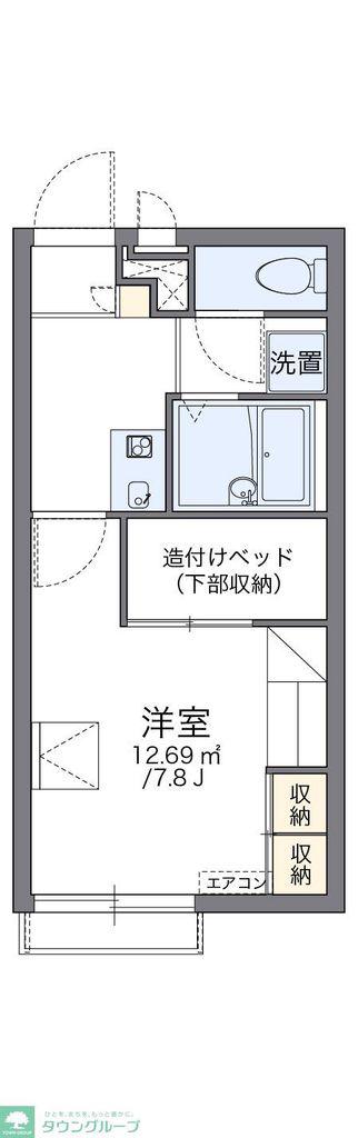 レオパレスせせらぎ(1K/2階)の間取り写真