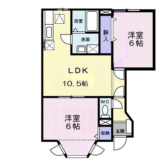 フレール(2LDK/1階)の間取り写真