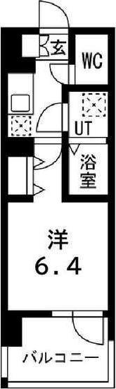 アーバンパーク御幣島(1K/4階)の間取り写真