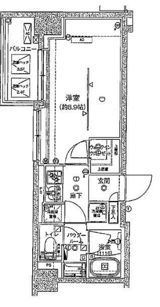 ARTESSIMO CREA(1K/2階)の間取り写真