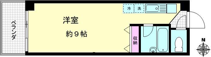 カーサ第一亀戸5号棟(ワンルーム/9階)の間取り写真