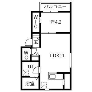 スクエア港北(1LDK/2階)の間取り写真