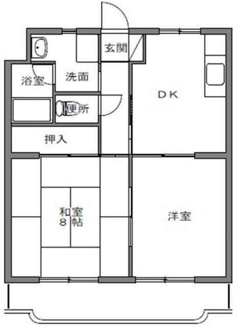マンションカズ(2DK/1階)の間取り写真