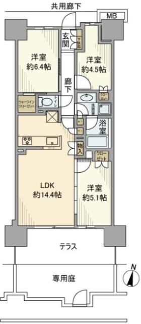 SHINTO CITY(3LDK/1階)の間取り写真