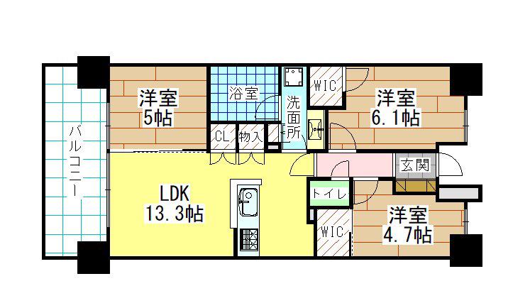 マークネクスト下大利(3LDK/8階)の間取り写真
