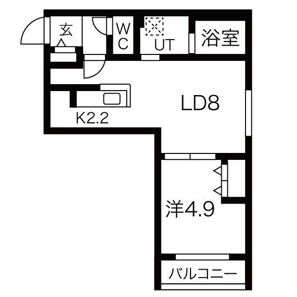 ASTER SOLANA(1LDK/4階)の間取り写真