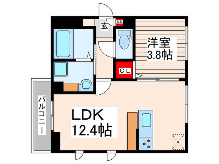 カネサカ第6(1LDK/1階)の間取り写真