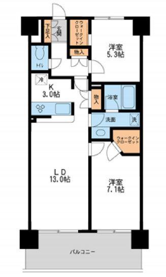 レジディア南千住(2LDK/6階)の間取り写真