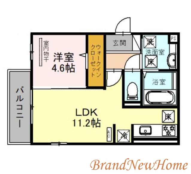サウス AUBERGE(1LDK/2階)の間取り写真