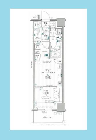 デュオステージ関内II(1LDK/2階)の間取り写真