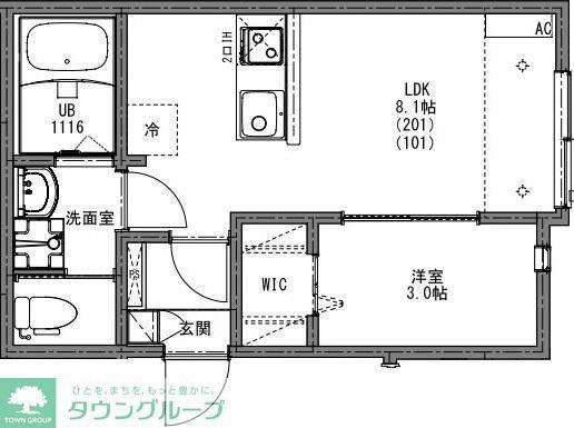 WISE TERRACE 西大宮(1LDK/2階)の間取り写真