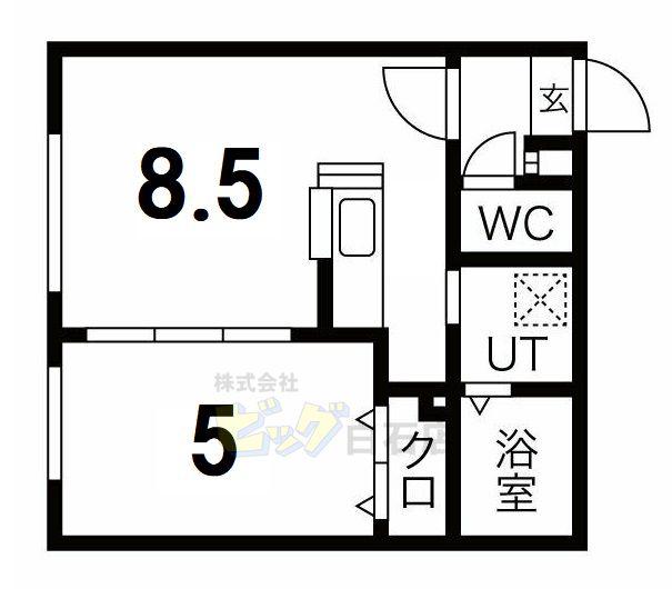 クリスタルN9(1LDK/3階)の間取り写真