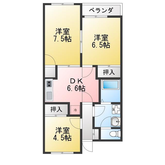 マンションコサカ(3DK/2階)の間取り写真