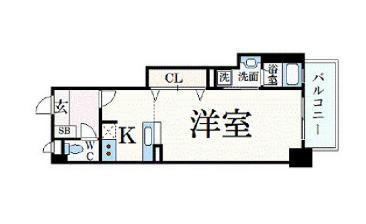 インペリアル新神戸(1K/4階)の間取り写真
