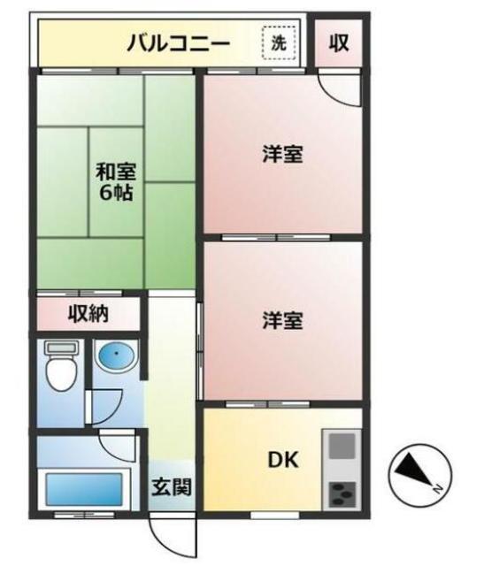 ガーデン五所塚(3DK/1階)の間取り写真