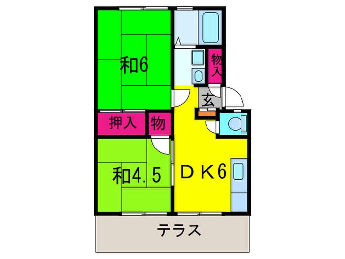 サンコーポいずみ(2DK/1階)の間取り写真