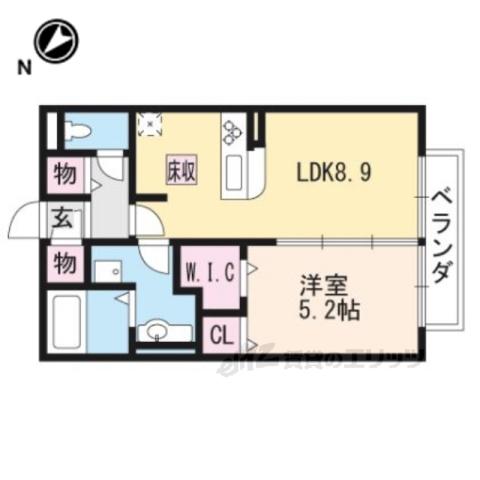 レウイシア(1LDK/1階)の間取り写真