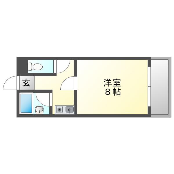 リッツ舞子坂(1K/1階)の間取り写真