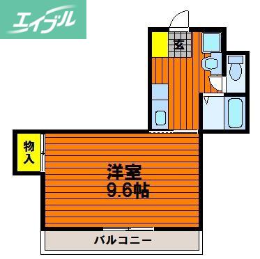 プログレス津島(1K/5階)の間取り写真