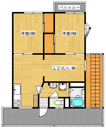 ハイツひまわり(3DK/2階)の間取り写真