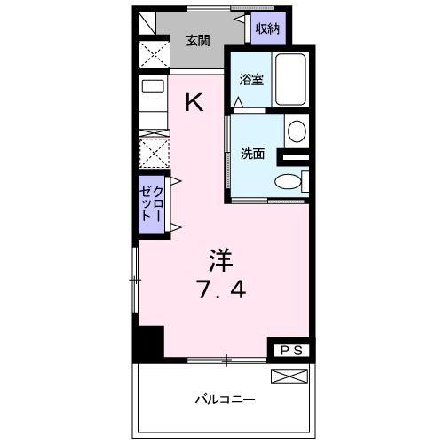 エルダ-ガーデン南つくし野(1K/2階)の間取り写真